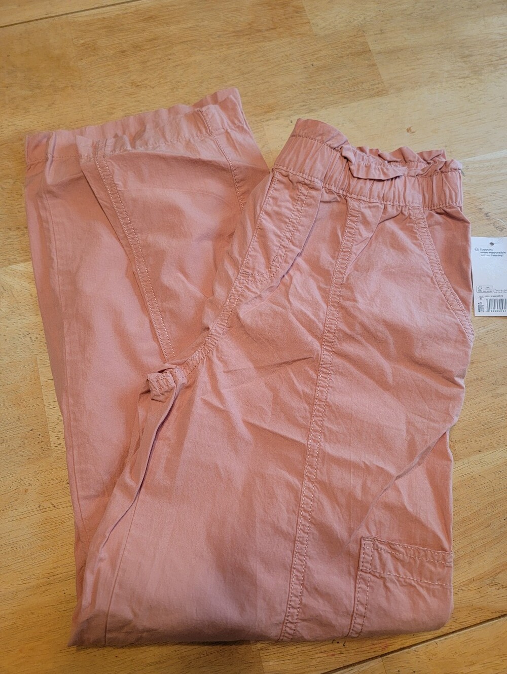 Girl's SO Coral Pink Elastic-Waist Pull-On Wide Leg Cargo Pants Size 12 Plus